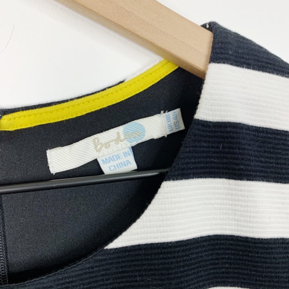 Boden Maggie Ottoman Striped Fit And Flare Dress 4 - Picture 4 of 7